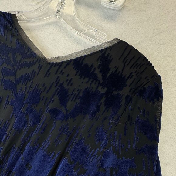 Velvet Burnout Midi Dress Women’s Sz Small Sheer LS Empire Waist Whimsigoth Goth - Picture 10 of 12